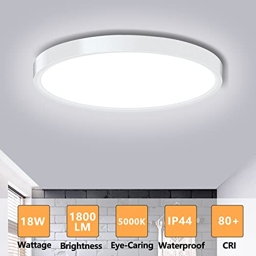 LED Ceiling Light Fixture Flush Mount, 9inch Low Profile Ceiling Light - color: White, size: 9Inch-1Pack