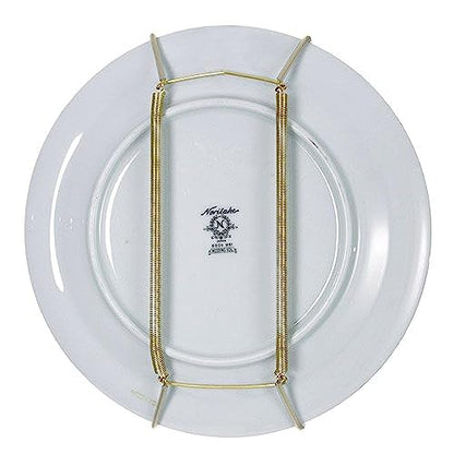 Rocky Mountain Goods Plate Hanger for Wall and Mounting Hardware - Fits Decorative Plates and platters - Heavy Duty Polished Brass - Vinyl Non Scratch Hooks - Includes wall Mount kit (8" - 11") - size: 7" - 10"