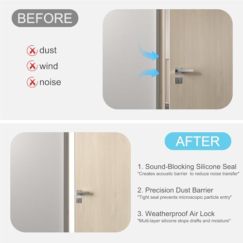 Elvone Weather Stripping Door Seal, 20ft Adhesive Silicone Strip, White - color: White, size: 20 ft x 1 in