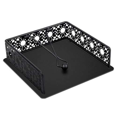 Napkin Holder for Table, Metal Organizer with Heavy Duty Arm Iron Ball, and Vintage Sunflower Edging for Kitchen, Home, Countertop, Farmhouse, Bar, Restaurant (Black Iron) - color: Black Iron