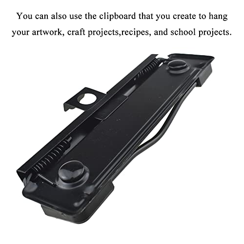 HAHIYO 3.94 Inches Black Metal Clipboard Clips with Rubber Grips 6 Pack Mountable Sturdy Strong Springs with Rivets Document File Wood Plastic Clips Board for Office School Home - style: Black-3.94in-6p