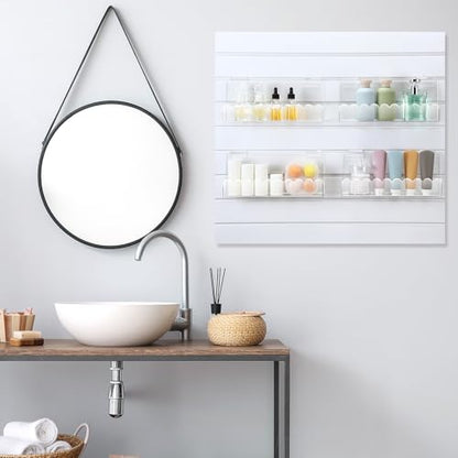 Briwooody Slatwall Shelf Acrylic Shelves, 12" Wide 3" Deep, Wavy, 4 Pack - color: Wavy, size: 12" Wide 3" Deep