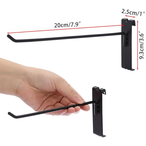 Sumnacon Grid Wall Hooks-35 Pcs Notch Display Hooks for Grid Wall Panel,8 Inch Sturdy Metal Display Hangers for Home Shop Retail Store Workspace Craft Show,Black - size: 8 Inch