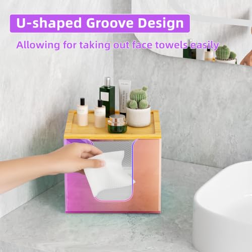 VITVITI Disposable Face Towel Holder for Clean Skin Club, Acrylic Box - color: Rainbow