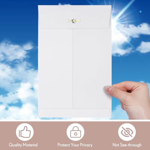 Teling 50 Pcs Manilla Clasp Envelopes Kraft Closure - color: White, size: 6*9