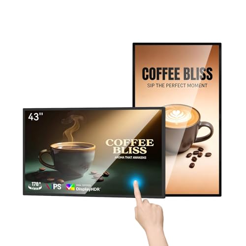 43 inch Wall Mount Digital Signage, FHD Touchscreen 43" Monitor Android 14 - size: 43 INCH