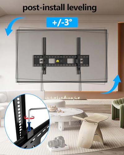 FORGING MOUNT Heavy Duty Tilting TV Wall Mount for Large TVs 47-120 Inch, Tool-Free Tilt Low Profile TV Mount,3-Stud Wall Mount Universal Bracket,VESA 900x600, Holds 275lbs, Fits 16/18/24/32" Studs - size: Fits 47-120" TVs / Max 900x600mm Tilt