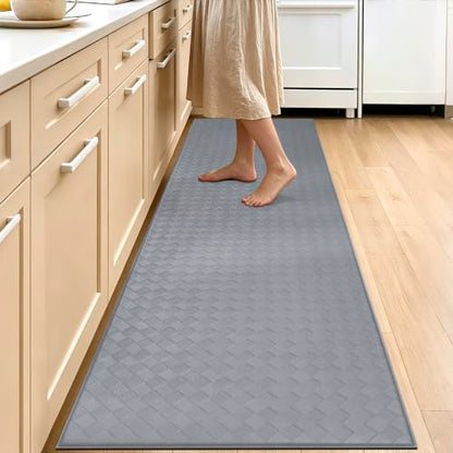 Kitchen Mats and Rugs Cushioned Anti-Fatigue, 23.6" x 86.6", Gray - color: Grey, size: 86.6"L x 23.6"W x 0.4"Th