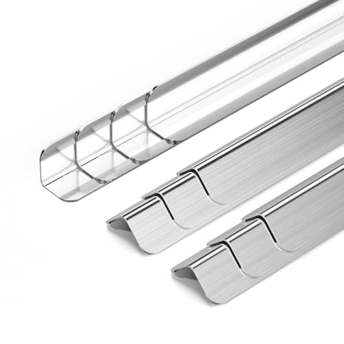 10pcs Wall Corner Guards 0.5x0.5x48 Inches 304 Stainless Steel Heavy Duty Rounded Corner Protector, Smooth Folded Edge Design for Wall Protection Silver（No Adhesion） - color: Silver, size: 0.5x0.5x48 Inches
