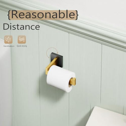 KOKOSIRI Toilet Paper Holders Wall Mounted Toilet Roll Holder for Bathrooms Hardware Washroom T-304 Stainless Steel, Matte Black and Gold B2003GDK - color: Black Gold, size: Without Shelf(1 Pack)