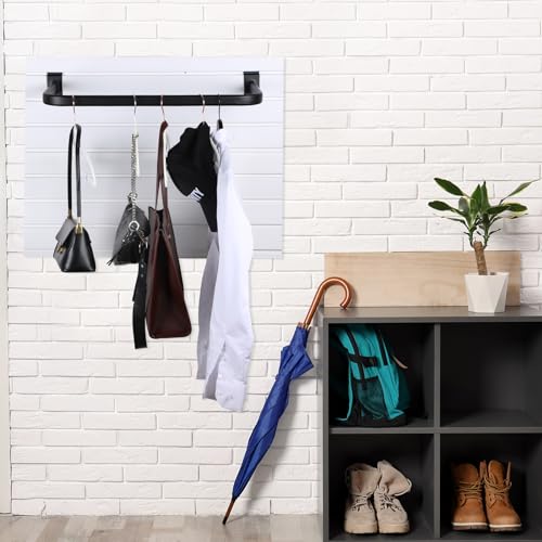 Shimeyao 4 Pcs U Shaped Handrail for Slatwall 24 Inch Oval Tubing Handrail Metal Slat Wall Accessory for Retail Displays Bracket Clothing Rack Home Use (Black)