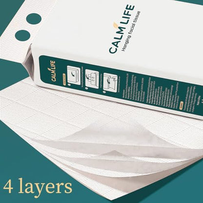 Soft Facial Tissues 4-Ply Hanging Design, 4 Pack (6,720 Sheets Total) Tissues for Bathroom, Kitchen, and Car Ultra Soft, High-Capacity Wall Mount Space-Saving Paper Tissue - size: 1680 Count (Pack of 4)