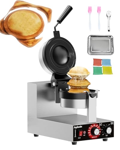 Ufo Burger Maker Machine, 110V Electric Ufo Sandwich Maker w/Adjustable Temperature and Timer, Stainless Steel Ice Cream Burger Maker for Dining Room, Kitchen, Restaurant, Burger Sealer - style: Classic