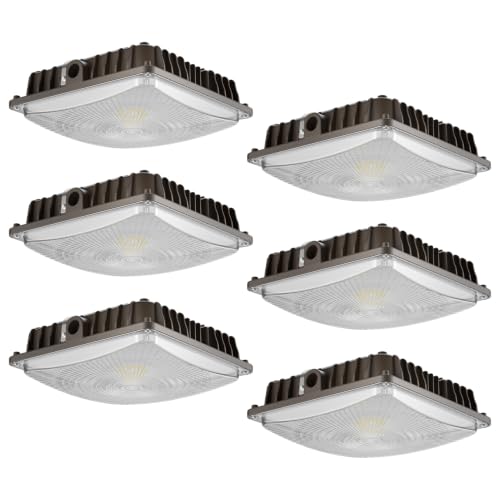 LED Canopy Lights, 60W, 8400LM, 5000K, 0-10V Dimmable - size: 60W 6Pack