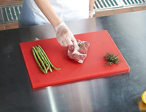 CURTA Cutting Boards for Kitchen, 18" x 12" x 0.5" Red Color Coded Plastic Chopping Board with Anti Slip Surface Dishwasher Safe - color: Red, size: 18"L x 12"W