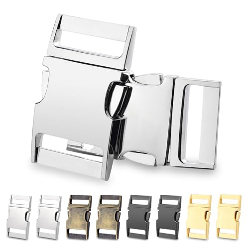 CooBigo 10 Pack Bulk Dog Collar Hardware Metal Buckle 1 inch Webbing Backpack Buckle Replacement Backpack Strap Kit Prong Collar Clip Buckles(4 Colors) - color: 10pcs 1" Mixed