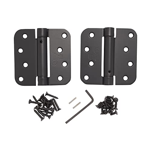 Self Closing Spring Door Hinges Oil Rubbed Bronze 4 Inch - 5/8 Radius 2-pk - color: Oil Rubbed Bronze