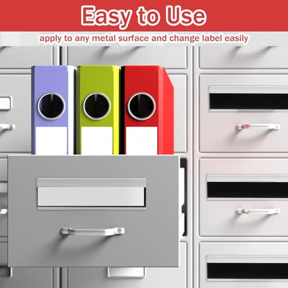 Fainne 50 Pcs Magnetic Shelf Label Holders, 1.25 x 4 Inches - size: 1.25 x 4 Inches