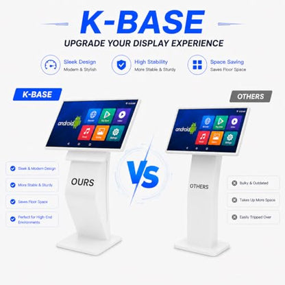 43 inch Touch Screen Kiosk, Windows11 System(8+128g) | K-Style Stand Inquiry Machine, Human–Machine Interaction Smoothly for Mall Navigation/Self-Ordering/Advertising/Retail Store - color: White