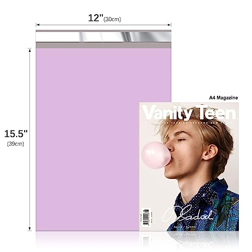 Fuxury 12 x 15.5" Poly Mailers 500Pcs,Bulk Shipping Bags For Clothing - color: Light Purple, size: 12x15.5" 500pcs