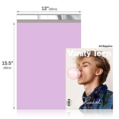 Fuxury 12 x 15.5" Poly Mailers 500Pcs,Bulk Shipping Bags For Clothing - color: Light Purple, size: 12x15.5" 500pcs