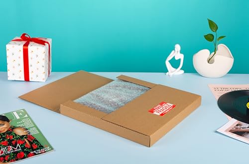 25-Pack Vinyl Record LP Mailer, 12.8x12.8x1 inch Shipping Boxes - size: 25 Pack