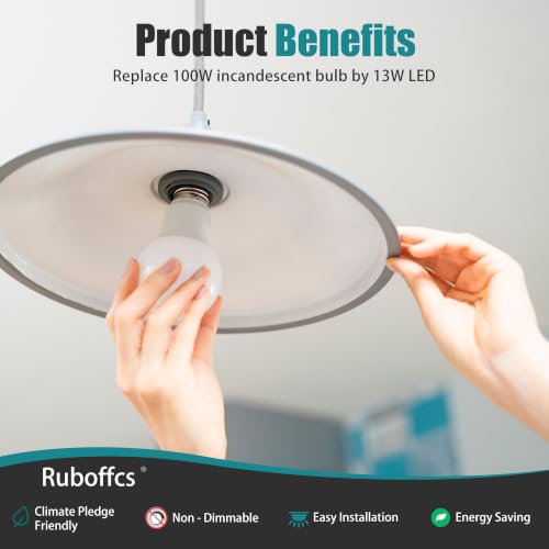 6 Packs A19 LED Light Bulbs,Daylight 5000K,100 Watt Equivalent - color: 5000k Daylight