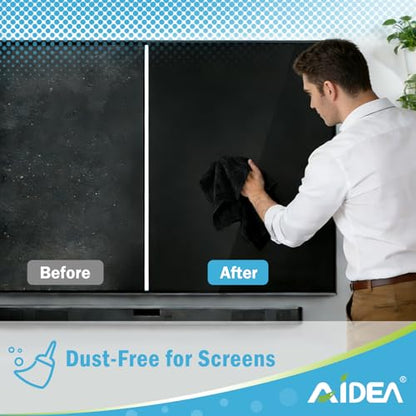 AIDEA Microfiber Cleaning Cloth Black 50PK, Microfiber Towels 11.5×11.5" - color: Black
