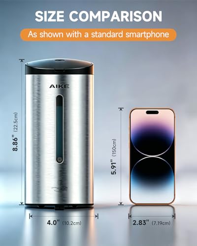 AIKE Automatic Foam Soap Dispenser 25oz for Bathroom,Brushed Steel AK1205FA