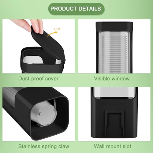 Chengu 2 Pcs Wall Mounted Bathroom Cup Dispenser for 3-5 oz Cups, Black - color: Black