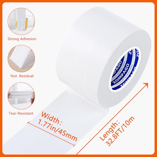 ZOMPAGO Duct Tape for Window Sealing,Draft Seal Weather Strip 1.8inx33FT - color: White Tape, size: 1.8inx33FT