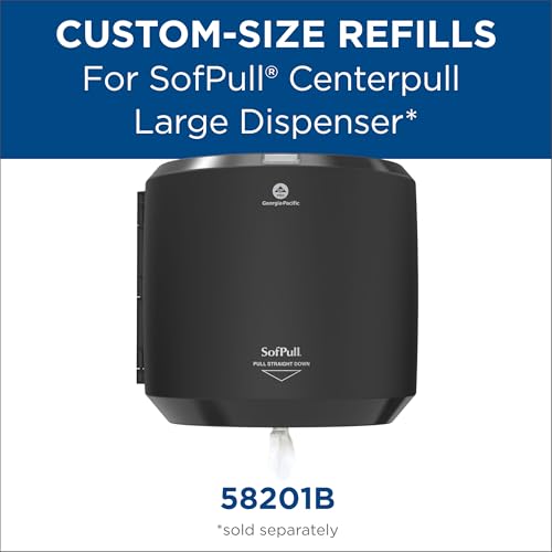Georgia-Pacific SofPull Centerpull Large Premium Paper Towels, Commercial Bathroom Dispenser Rolls, 567 Sheets Per Roll, 4 Rolls Per Case, White, 28143 - size: 4 Count (Pack of 1)