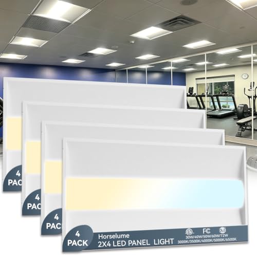 4PACK 2x4 LED Troffer Light, Led Drop Ceiling Light Fixture, Center Basket Drop Ceiling Lights, Wattage CCT Selectable 30W-72W (Up to 10800LM),3000K-6500K,0-10V Dimmable, for Office & Commercial - size: 2x4 4Pack