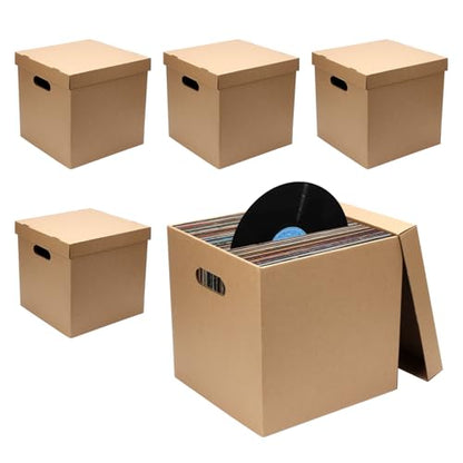5 Pcs 12'' Vinyl Record Storage Box Record Album Storage Crate