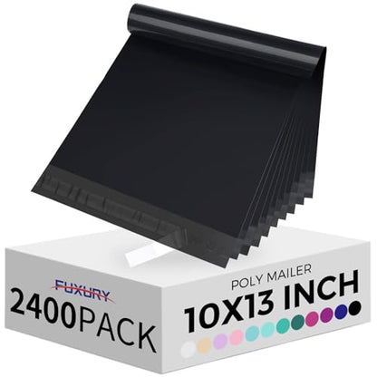 Fuxury 10x13" Poly Mailers 2400Pcs,Bulk Shipping Bags For Clothing,Black - color: Black, size: 10x13" 2400pcs
