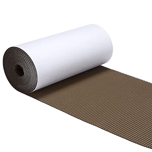 Geyoga 12 x 394 Inch Corrugated Cardboard Roll, Single B Flute, White - color: White, size: 12 x 394 Inch