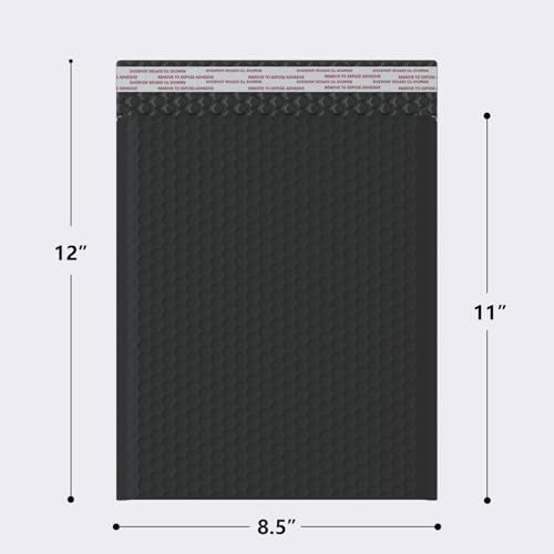 8.5x11 Inch Bubble Mailer 40 Pack, Waterproof Padded Envelopes with Strong Self-Seal Adhesive, Cushioning Shipping Bags with Bright Color for Small Business - Solid Black - color: Solid Black