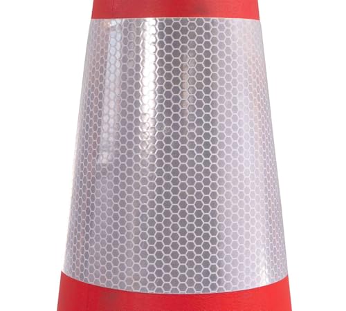 4 Pack Traffic Cones 28 Inch with Reflective Collars & Solid Black Weighted Base - PVC Orange Construction Cones - Stacklable Safety Cones for Parking Lot Driveway Road Traffic - size: 4 - Pack