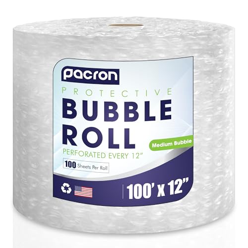 Bubble Roll Wrap 12" x 100', 1-Pack 5/16" Perforated Medium Cushioning - size: 100x12 | Perf 12 | 1 Roll