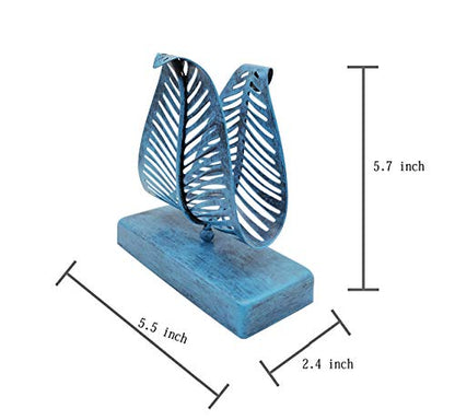 OwlGift Freestanding Modern Napkin Holder with Leaf Design, Tabletop Tissue Dispenser, Napkin Storage Organizer – Turquoise - color: Turquoise