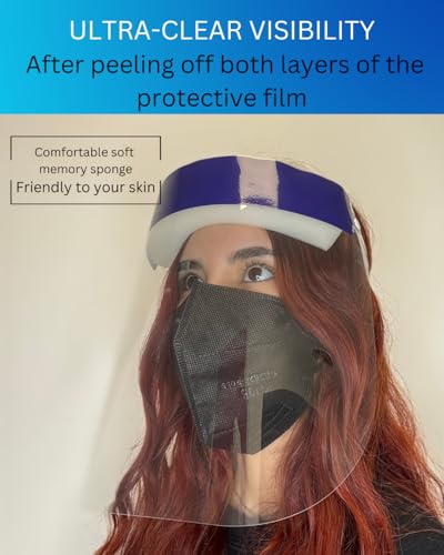 Mystic Romance 10 Pack Face Shields – Reusable Anti-Fog Full Face Protection – Clear Safety Gear for Work, Salons & Travel