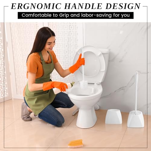 FoldTier 15 Sets Toilet Brush and Holder Bulk Set for Bathroom, White - color: White