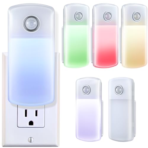 Enhon Emergency Power Failure 5-in-1 Multi Color LED Night Lights, 6 Pack
