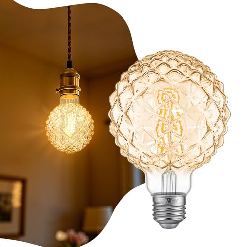 Dimmable Decorative Light Bulbs 60 Watt Pineapple LED Edison Bulb - color: 6w-2700k-amber