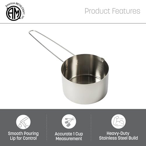 American Metalcraft MCL10 Stainless Steel Measuring Cup, 1-Cup - size: 1 Cup