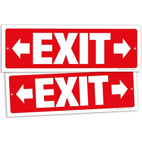 iSYFIX Exit Signs, 2 Pack, 12x4 Inch, Right & Left Arrow - color: Plastic Right&Left, size: 2 Pk 12x4