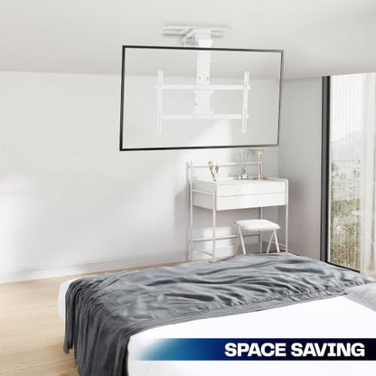 VIVO Swivel Electric Ceiling TV Mount, 37-70 in Screens, MOUNT-E-FD75CW-S - color: White, size: 37-70" TVs