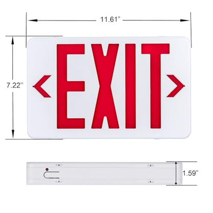 Gruenlich Emergency Exit Sign for Business, Battery Backup, 2 Pack - size: 2-Pack