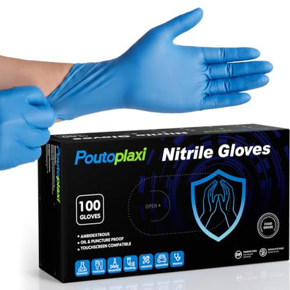 Nitrile Disposable Gloves 5 Mil, Small, 100 Count - color: Blue, size: Small