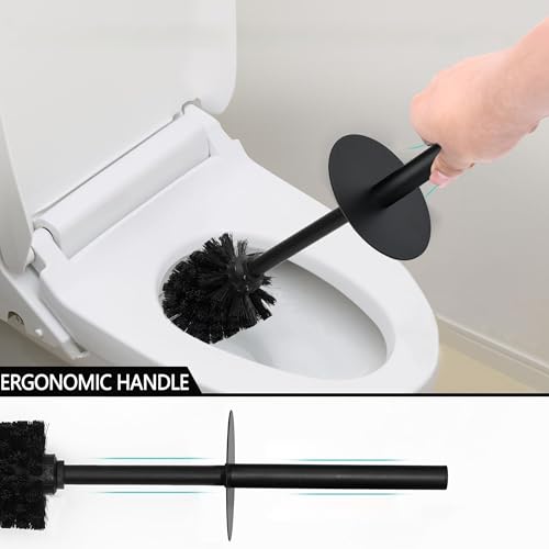 White Floral Branches Design Resin Toilet Bowl Brush and Holder Set, Elegant Bathroom Cleaning Tool with Durable Bristles, Compact and Functional - style: White Branches